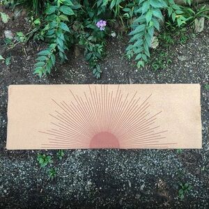Sunrise Cork Yoga Mat with Terracotta Graphic